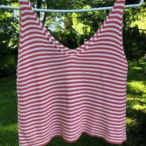 Orange and white striped tank